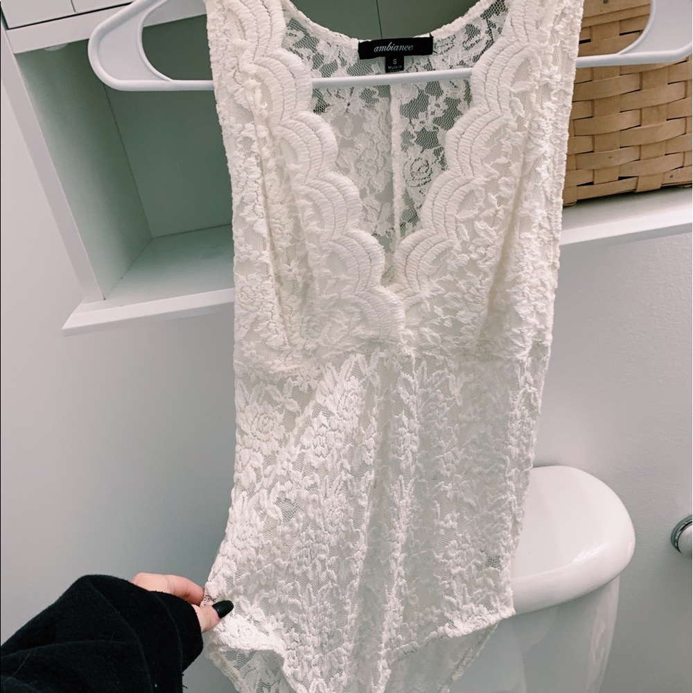 White lace bodysuit